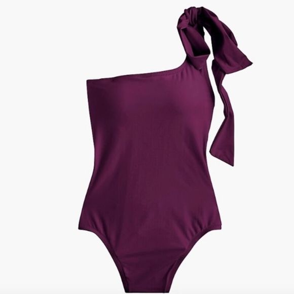 J. Crew Other - J. Crew One Shoulder Bow Tie Swimsuit Sz 12